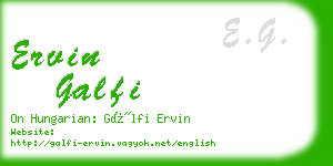 ervin galfi business card